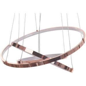 Hanglamp Rose Goud Aluminium Geintegreerd Led Lamp 3 Ronde Ringen Hangend Modern Glamour Verlichting