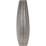 Staande lamp zilver metaal ovaal pilaar 85 cm metaalwerk marrokaanse stijl verlichting
