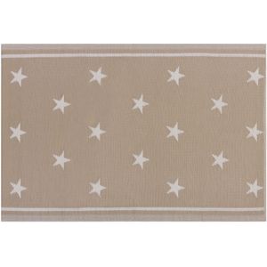 Buitenkleed beige/wit polypropyleen sterrenpatroon 120 x 180 cm