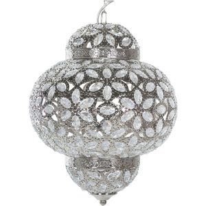Hanglamp zilver metaal uitgesneden bloemmotieven marokkaans ontwerp vintage