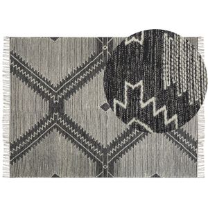 ARBAA - Laagpolig vloerkleed - Zwart - 160 x 230 cm - Katoen