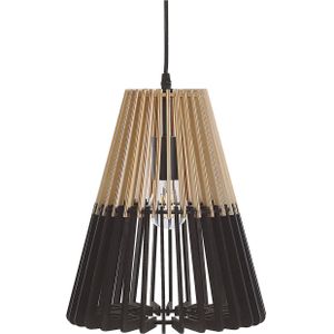 Hanglamp licht hout zwart scandinavisch ontwerp