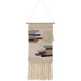 Kleurrijke Wanddecoratie Beige 40 x 101 cm Geweven Rechthoekig Boho Stijl