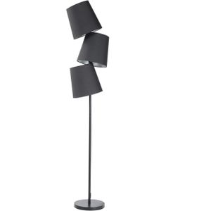 Staande lamp zwart metaal 164 cm tripel polyester klassieke lampenkap modern ontwerp