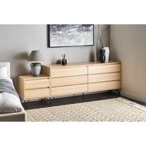 Ladekast opbergkast opbergmeubel dressoir 6 lades minimalistische stijl lichtbruin Cardigan