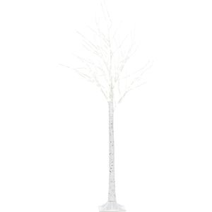 Buiten LED kerstboom wit Metaal 160 cm Decoratie Seizoen Thuis Tuin Decoratie met Verlichting
