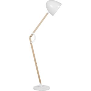 Staande lamp witte kleur metaal 175 cm verstelbaar industrieel ontwerp