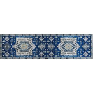 PARVAKADLI - Laagpolig vloerkleed - Blauw - 80 x 300 cm - Polyester