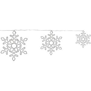 Kerstdecoratie voor buiten LED-verlichting 3 sneeuwvlokken metaal zilver wanddecoratie kerst