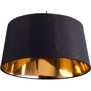 Hanglamp zwart en goud stoffen klokvorm modern