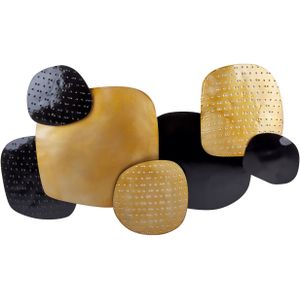 Wanddecoratie Zwart en Goud Ijzer Metaal Sculptuur Geometrische Muur Kunst Abstract Glam Modern Accessoire