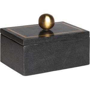 Decoratief doosje zwart marmer 10 x 7 x 15 cm opbergdoosje sierradenkistje modern glamour accentstuk