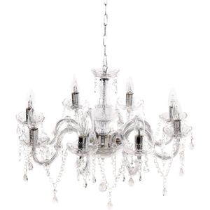 Kroonluchter hanglamp transparant acrylglas met druppels 8 lampen verlichting klassiek glamour ontwerp