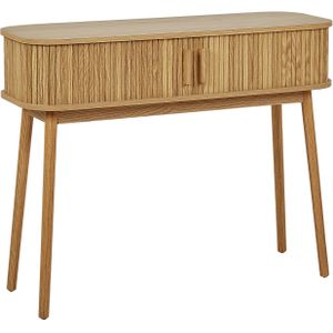 Console tafel sidetable lichthout solide houten poten MDF schuifdeur kast woonkamer slaapkamer hal