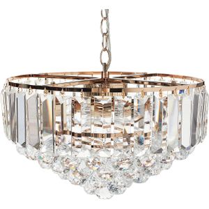 Kroonluchter goud metaal ⌀ 49 cm hanglamp glas kristal glamour stijl woonkamer slaapkamer hal