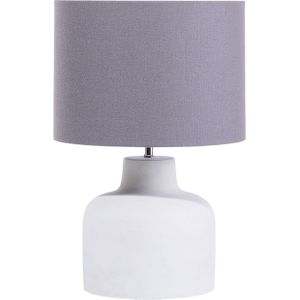 Tafellamp wit beton basis grijze lampenkap 43 cm modern leeslamp nachtlamp