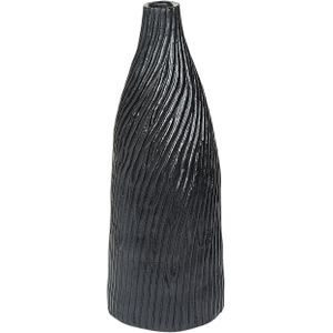 Decoratieve vaas zwart terracotta 50 cm gedraaid minimalistisch scandinavisch