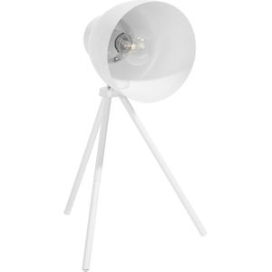 Tafellamp wit metaal tripod standaard verstelbaar lampenkap retro ontwerp