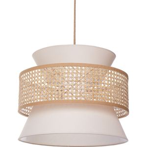 Hanglamp naturel beige rotan polyester boho lampenkap verlichting hangende lamp