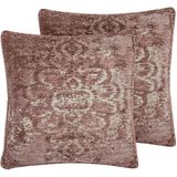 VAKAYAR - Sierkussen set van 2 - Roze - 45 x 45 cm - Polyester