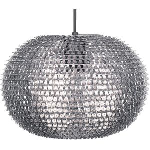 Hanglamp zilveren metalen globe licht schitterende schubben