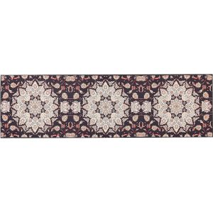 ARITAS - Loper tapijt - Zwart/Beige - 60 x 200 cm - Polyester