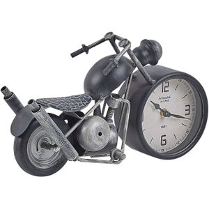 Tafelklok Zwart / Zilver Hoogte 19 cm Motorfiets Vorm Slaapkamer Woonkamer