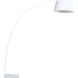 Staande lamp metaal Wit 234 cm gebogen frame lampenkap modern design