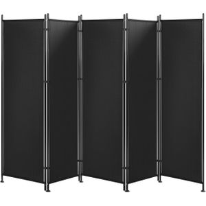Kamerscherm zwart polyester zwart frame 5 Panelen 270 x 170 cm decoratieve  scheidingswand kopen? Vergelijk de beste prijs op beslist.nl