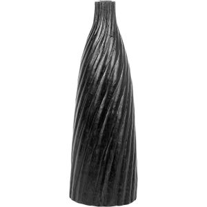 Decoratieve vaas zwart terracotta 45 cm gedraaid minimalistisch scandinavisch