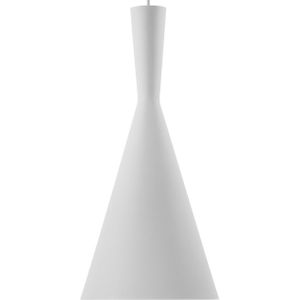 Hanglamp wit met gouden lampenkap geometrische kegel modern minimalistisch ontwerp