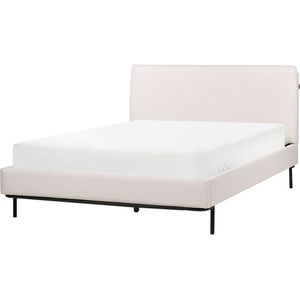 Gestoffeerd bedframe polyester stof 140 x 200 cm tweepersoonsbed modern ontwerp slaapkamer
