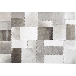 PERVARI - Patchwork vloerkleed - Bruin - 140 x 200 cm - Koeienhuid