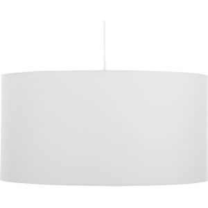 Hanglamp wit stoffen trommel lampenkap plafond 1-lichts
