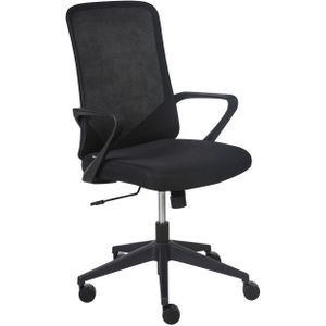 Bureaustoel zwart stof draaibaar computerstoel verstelbaar zitting rugleuning modern werkkamer