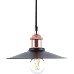 Hanglamp zwart metaal industriële stijl plafondlamp 22 cm