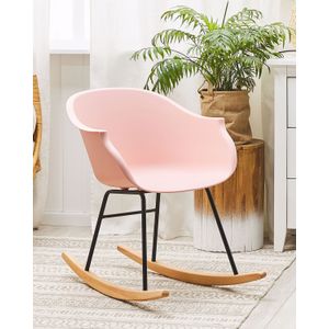 Moderne Scandinavische schommelstoel Hout Schaatsen Schelp Zitting Roze Harmony