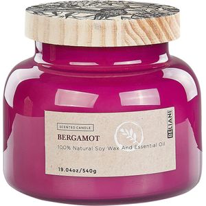 Geurkaars 100% soja wax katoenen lont glazen pot frisse geur bergamot