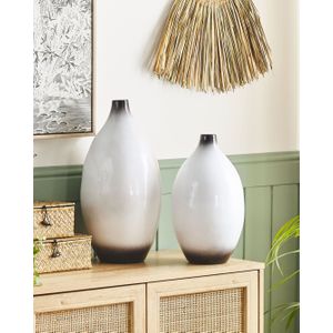 Beliani BAEZA - Decoratieve vaas - Wit - Terracotta