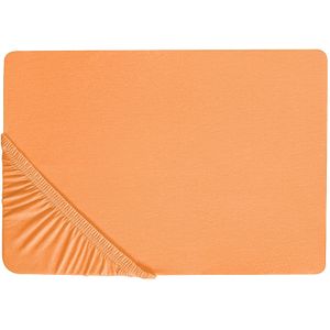 Hoeslaken Oranje Katoen 90 x 200 cm Elastische Rand Effen Patroon Klassieke Stijl voor Slaapkamer