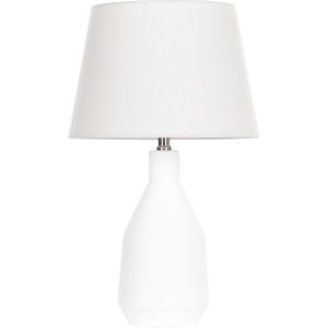 Tafellamp wit keramische basis linnen stoffen lampenkap 53 cm nachtlamp woonkamer slaapkamer verlichting