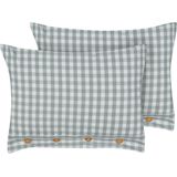 TALYA - Sierkussen set van 2 - Groen/Wit - 40 x 60 cm - Polyester