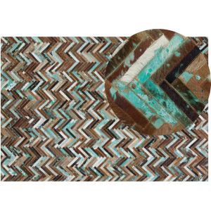 AMASYA - Vloerkleed - Multicolor - 160 x 230 cm - Koeienhuid leer