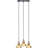 Hanglamp messing metalen basis 3 lichtpunten woonaccessoires verlichting woonkamer eetkamer