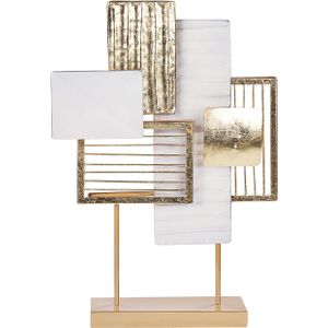 Decoratie goud met wit metaal ijzer 44 cm decoratief object decofiguur accentstuk modern ontwerp