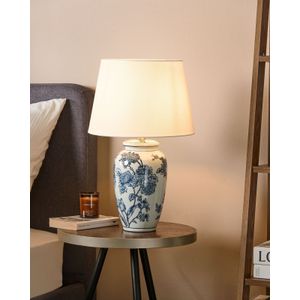 BELUSO - Tafellamp - Wit/Blauw - Porselein