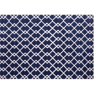 Vloerkleed blauw/wit polyester 140 x 200 cm geometrische vormen modern