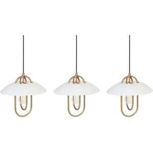 Hanglamp goud met wit metaal handgemaakt 3 lichtpunten modern decoratief woonkamer decor verlichting