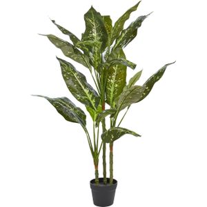 Kunstmatige pot dieffenbachia plant groen en zwart synthetisch materiaal 110 cm decoratief accessoire voor binnen
