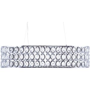 Hanglamp zilver acryl kristallen open ronde kap eclectisch ontwerp glamour stijl